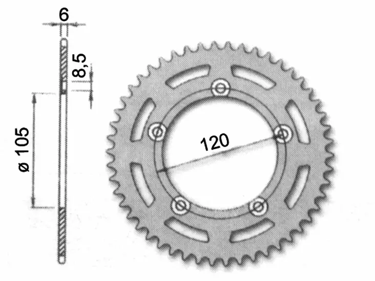 Forte Takaratas, 51 hammasta, Aprilia RX50 98-05 - Mopon takarattaat - 27-73812 - 1