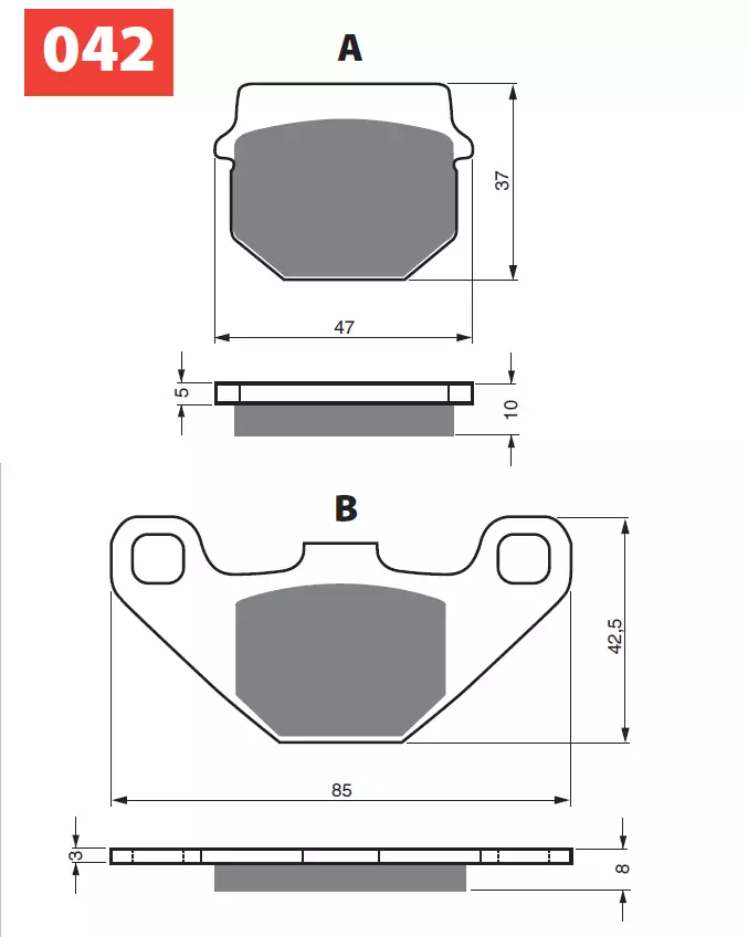 GOLDFREN Jarrupalat 042 Ceramic Carbon AD - Crossipyörän jarrupalat - 46-12-042 - 1