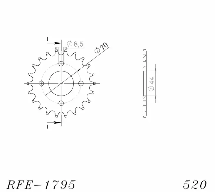 JT takaratas 1795.22 - Moottoripyörän takarattaat - 27-2-1795-22 - 1