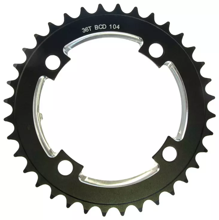Ketjuratas, MTB 36h, BCD104, alu, musta - Polkupyörän kierteelliset ketjurattaat - 51452 - 2