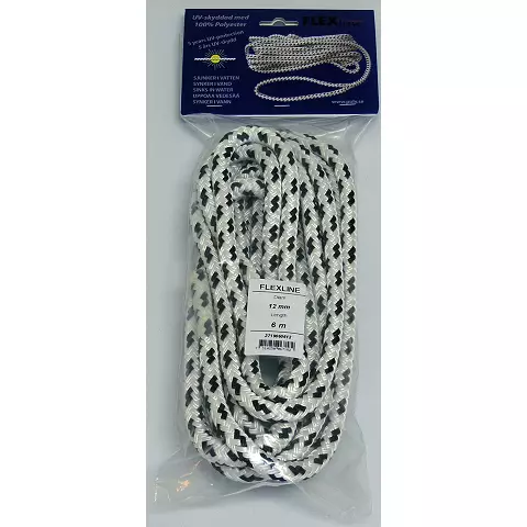 Kiinnitysköysi FLEXL Valk.-Musta 12mm 6m - Veneen kiinnitysköydet - 116-37190-60612 - 1