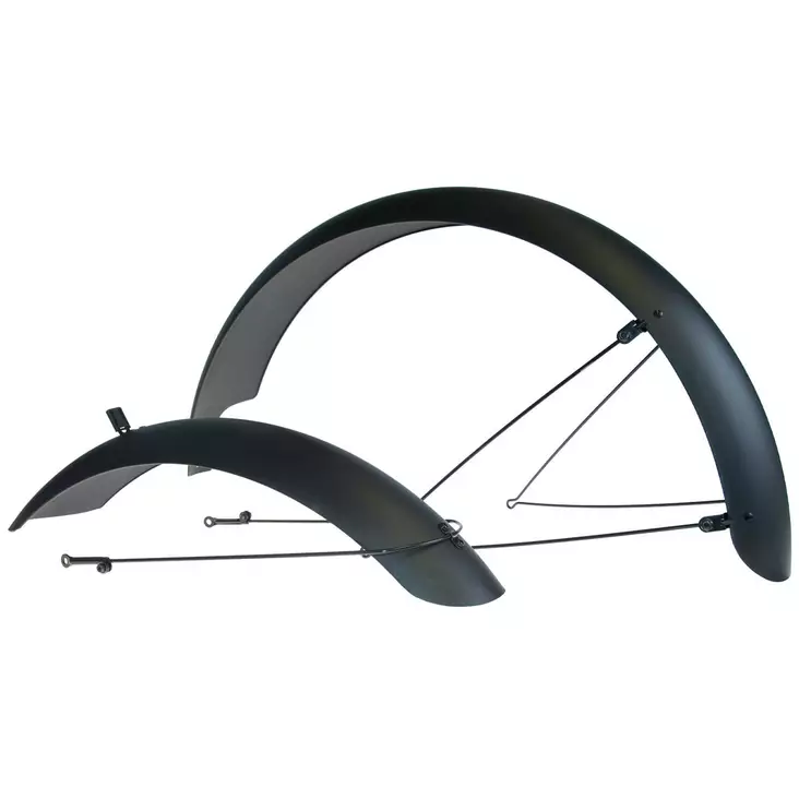 Lokasuojapari FAT 26" CAVO, aisallinen, kiinnikkeet, mattamusta - Polkupyörän lokasuojat - 41-402 - 1