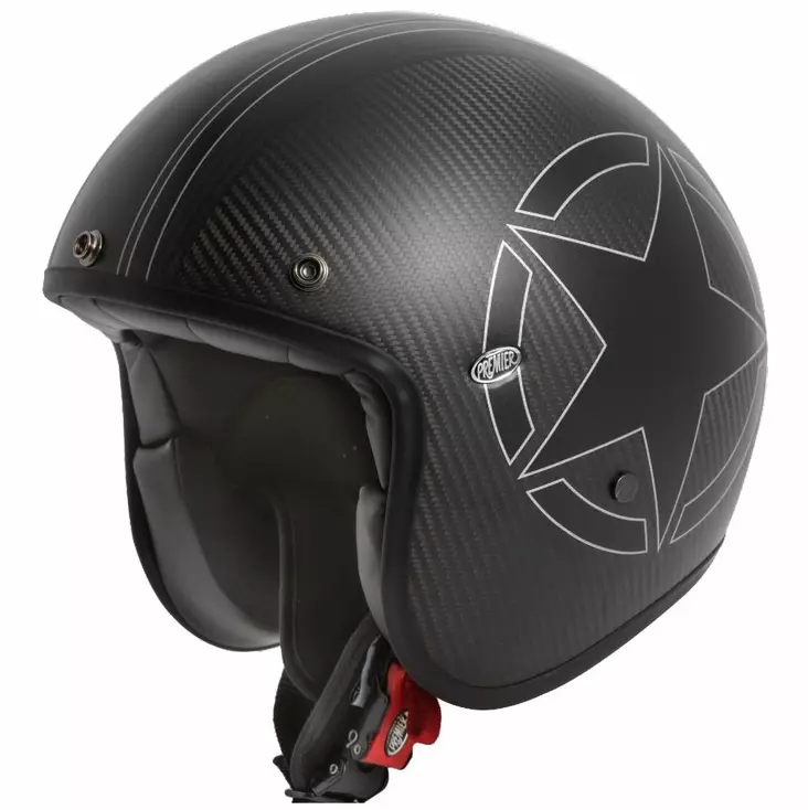 Moottoripyöräkypärä Premier Le Petit Classic Evo Star Carbon BM - Avattavat- ja avokypärät - 647-21162 - 1