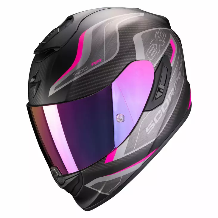 Moottoripyöräkypärä Scorpion EXO-1400 Air Attune, mattamusta/pinkki - Umpikypärät - 14-298-179-02 - 1