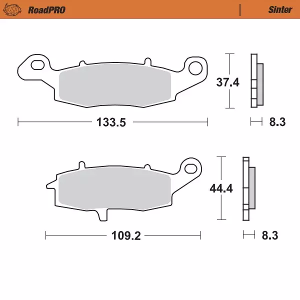 Moto-Master Jarrupalat RoadPRO Sinter Taakse 5707367182312 - Moottoripyörän jarrupalat - 235-404102 - 1