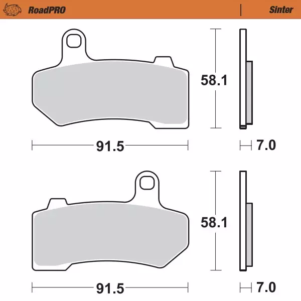 Moto-Master Jarrupalat RoadPRO Sinter Taakse 5707367733194 - Moottoripyörän jarrupalat - 235-412202 - 1
