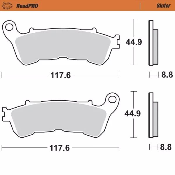 Moto-Master Jarrupalat RoadPRO Sinter Taakse 5707367736607 - Moottoripyörän jarrupalat - 235-406502 - 1