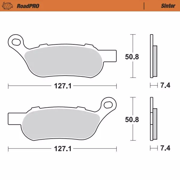 Moto-Master Jarrupalat RoadPRO Sinter Taakse 5707367741151 - Moottoripyörän jarrupalat - 235-412102 - 1