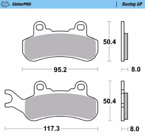 Motomaster Brake pads Racing GP: ATV/UTV - Moottoripyörän jarrupalat - 235-080012 - 1