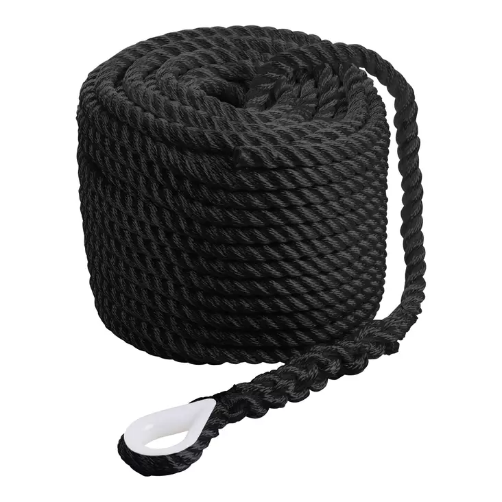Qvarken Ankkuriköysi Classic koussilla 14mm 40m musta - Veneen ankkurointiköydet - 102-02-0012 - 1