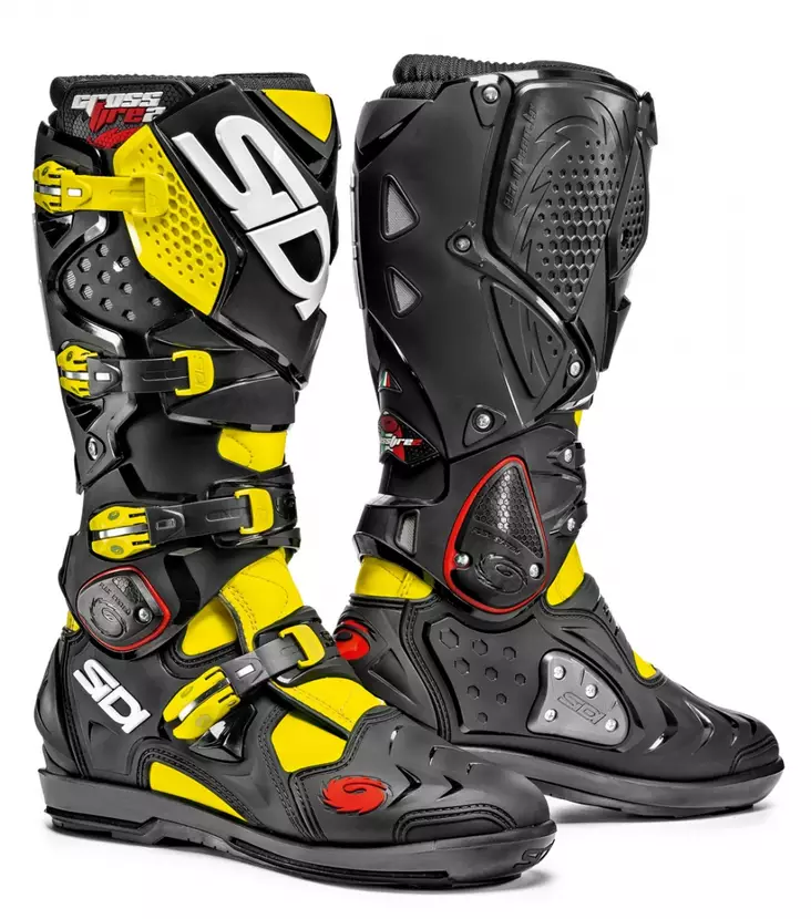 SIDI CROSSFIRE 2 SRS MX saapas Fl Kelta/Musta - Crossikengät - 655-6014-42 - 1