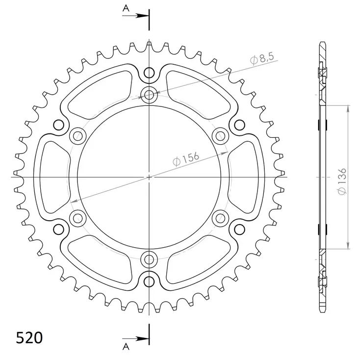 Supersprox Stealth Takaratas Punainen - Moottoripyörän takarattaat - 272-1512-RST-49-2 - 1