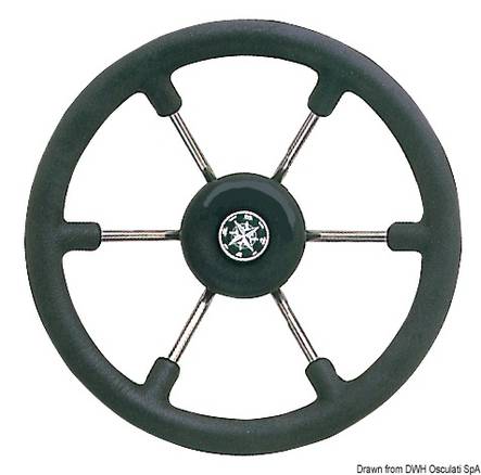 Osculati SS steering wheel black 340 mm - Veneen ohjauspyörät - M45-139-33 - 1