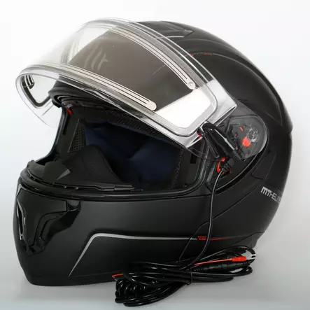 Avattava kypärä MT Atom sähkövisiirillä, mattamusta - Avattavat- ja avokypärät - W10570003 - 2