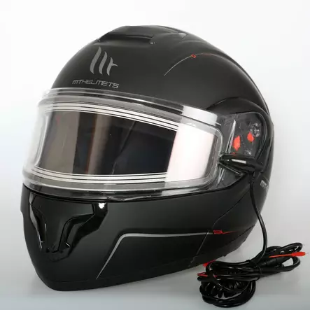 Avattava kypärä MT Atom sähkövisiirillä, mattamusta - Avattavat- ja avokypärät - W10570003 - 3
