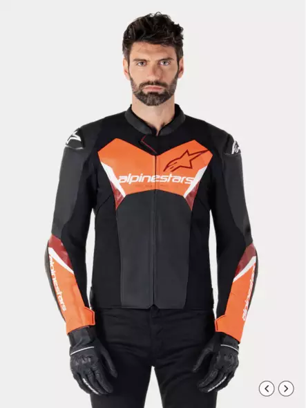Miesten MP- nahkatakki Alpinestars Faster v3, musta/punainen - MP Nahkatakit - D496893 - 1