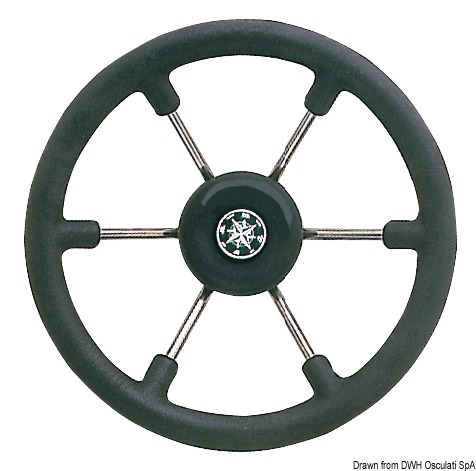 Osculati SS steering wheel black 340 mm - Veneen ohjauspyörät - M45-139-33 - 1
