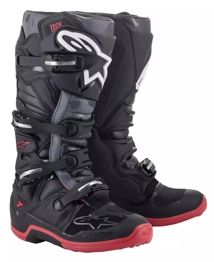 Alpinestars crossisaapas Tech 7 musta/harmaa/punainen - Crossikengät - D396643 - 1