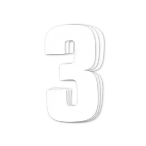 Blackbird kilpanumerot valkoinen 3kpl/srj 16x7,5cm #3 - Crossipyörän kilpanumerot - 381-5048-10-3 - 1