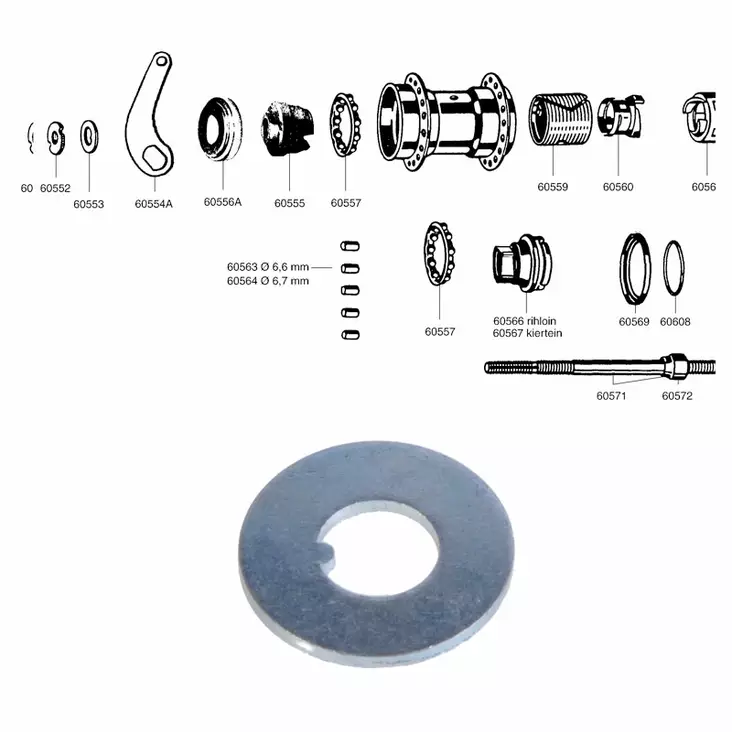 Favorit 1-v, välilaatta - Polkupyörän takanapa Favorit 1-v - 60553 - 1