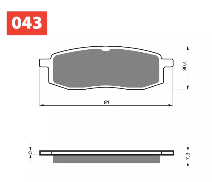 GOLDFREN Jarrupalat 043 Ceramic Carbon AD - Crossipyörän jarrupalat - 46-12-043 - 1