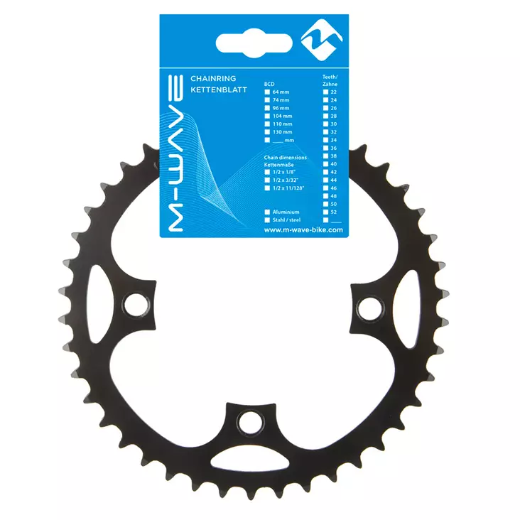 Ketjuratas E-bike, 42h, BCD104, teräs, musta - Sähköpyörän rattaat - 352683 - 1