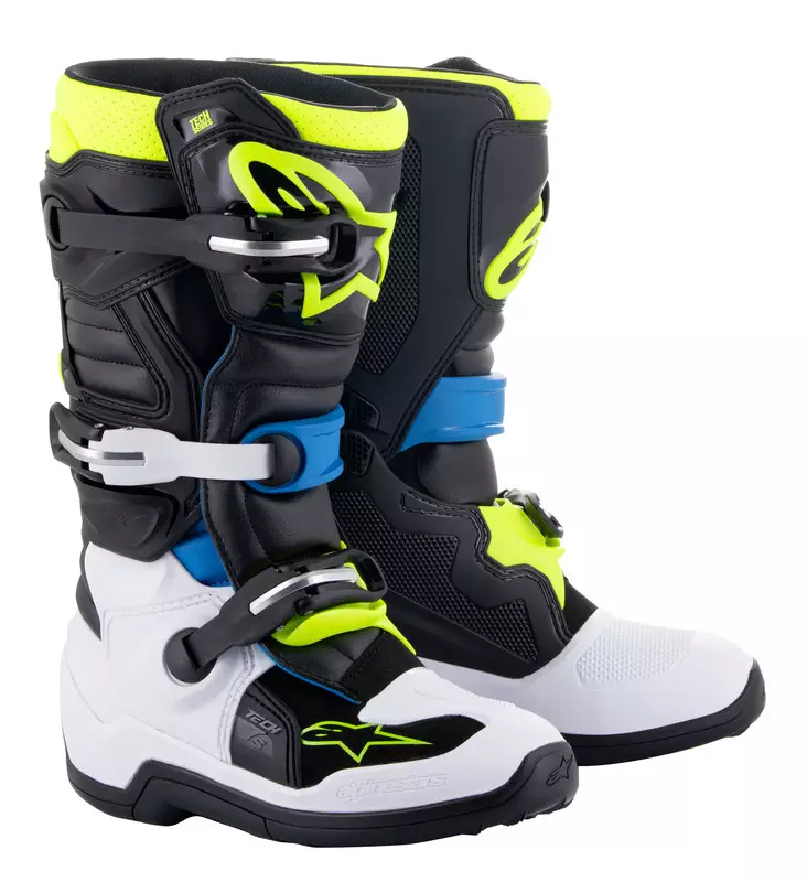 Lasten Ajosaappaat Alpinestars Tech 7s, musta/sininen/keltainen fluo - Lasten crossikengät - D438443 - 1