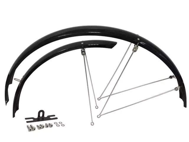 Lokasuojapari 26" CAVO, aisallinen, kiinnikkeet, musta 60mm - Polkupyörän lokasuojat - 41-373 - 1