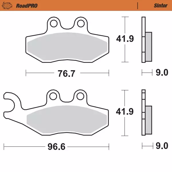 Moto-Master Jarrupalat RoadPRO Scooter 5707367743940 - Moottoripyörän jarrupalat - 235-400403 - 1