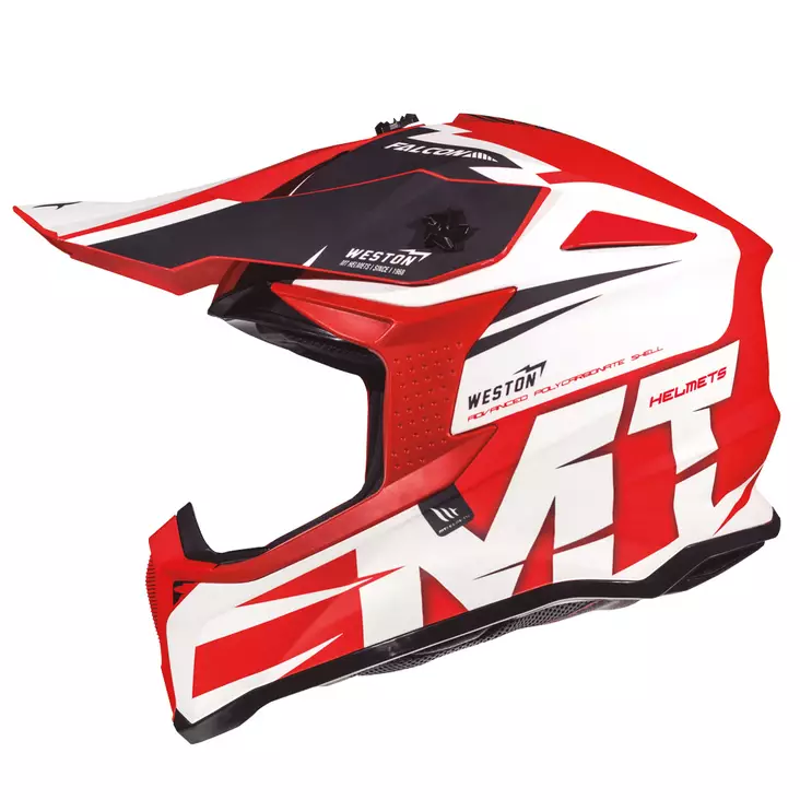 MT Falcon MX Kypärä, valko/punainen - Crossikypärät - 1119457003 - 1