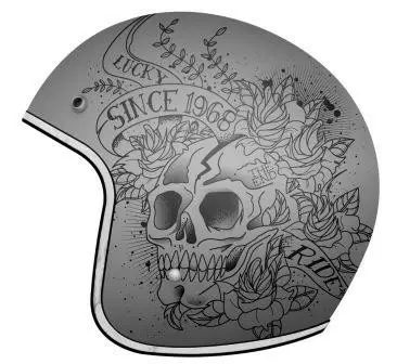 MT Le Mans 2 SV Skull & Roses avokypärä, mattaharmaa - Avattavat- ja avokypärät - 12493230233 - 1