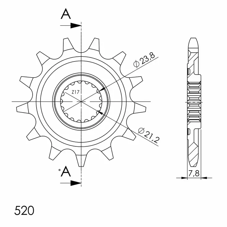 Supersprox Front Sprocket HO CRF250R 2018 Z13 - Moottoripyörän eturattaat - 27-1-1326-13 - 1
