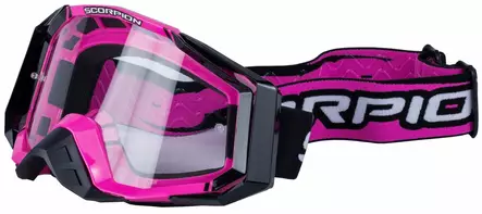 Crossilasit Scorpion Cross, Antifog kirkas, musta/pinkki - Crossilasit - 649-4-2204 - 1