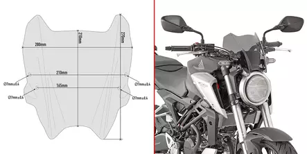 GIVI SPECIFIC SCREEN HONDA CB125R - Moottoripyörän tuulisuojat - 323-A1164 - 1