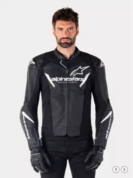 Miesten MP- nahkatakki Alpinestars Faster v3, musta/valkoinen - MP Nahkatakit - D496894 - 1