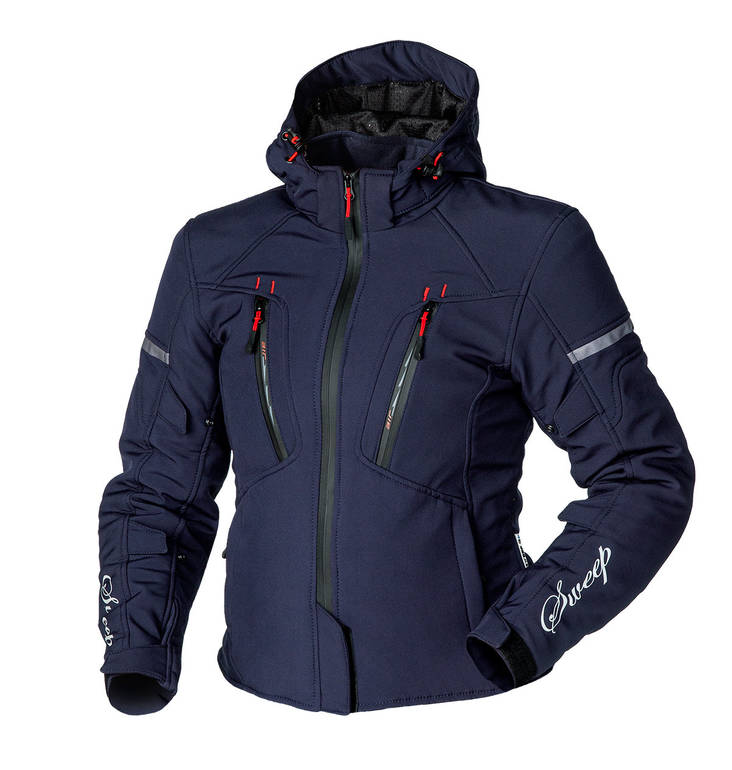 Sweep Flawless naisten softshell ajotakki, sininen/punainen - MP Ajotakit - TJFLAW-04 - 2