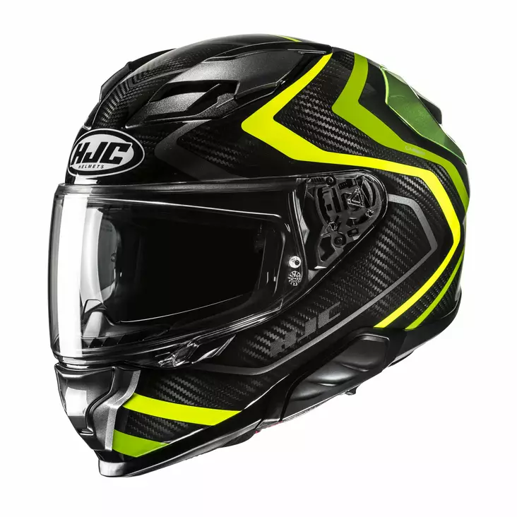HJC Kypärä F71 Carbon Nevio, musta/keltainen - Umpikypärät - 630-25044 - 1