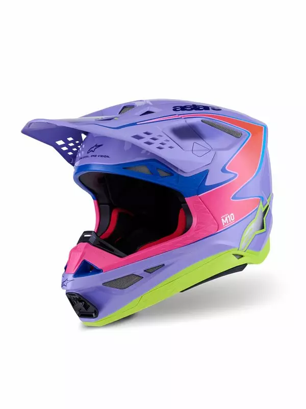 Crossikypärä Alpinestars S-M10 JL R01, lila/fluo pinkki/fluo keltainen - Crossikypärät - D513814 - 1