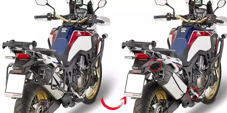Givi putkisivutelineet Rapid release CRF1000L Africa Twin (16 - Moottoripyörän laukkujen kiinnikesarjat - 322-PLR1144 - 1