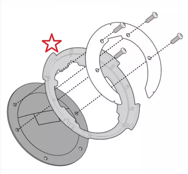 Givi Tanklock kiinnike, Tanklocklaukkujen kiinnittämiseen - Moottoripyörän laukkujen kiinnikesarjat - 322-BF24 - 1