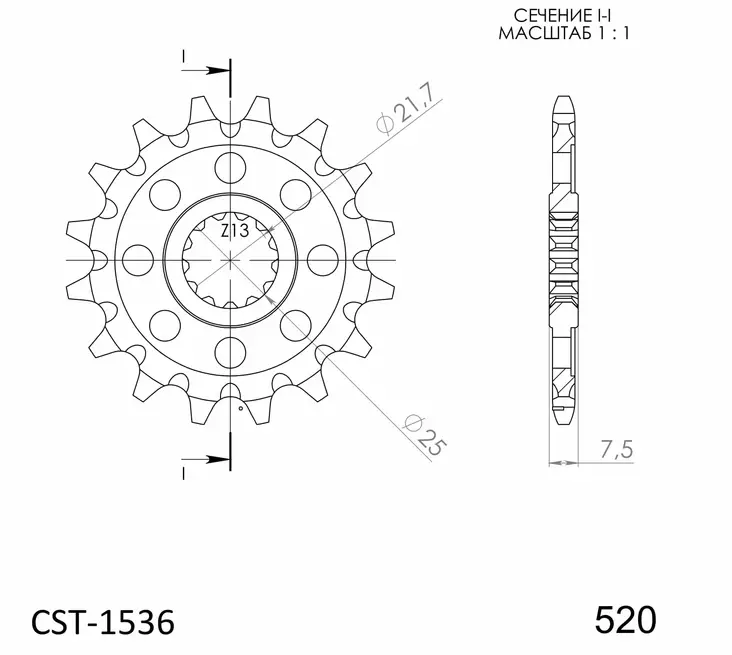 JT eturatas 1536,14 - Moottoripyörän eturattaat - 27-1-1536-14 - 1