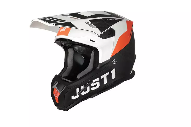 Just1 Crossikypärä J-22 C Adrenaline Oranssi/Valkoinen/Carbon Matta XS - Crossikypärät - 604-230004 - 2