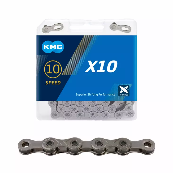 Ketju 10-v kmc x10 grey, 1/2 x 11/128", 114l - Ketjut 10-vaihteisiin - BX10GG114 - 2