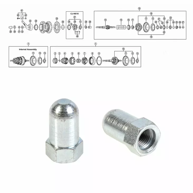Kupumutteri 3/8 - Polkupyörän takanapa Shimano 7-v - 60574 - 1