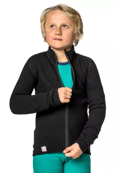 Lasten takki Woolpower Full Zip 400, musta - Alusasut ja kerrastot - 582-8487-104 - 1