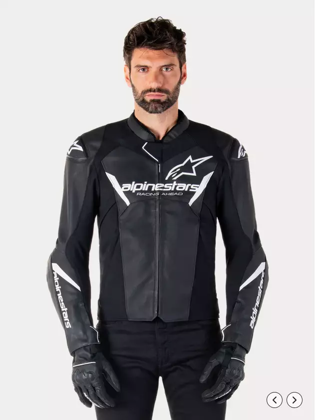 Miesten MP- nahkatakki Alpinestars Faster v3, musta/valkoinen - MP Nahkatakit - D496894 - 1