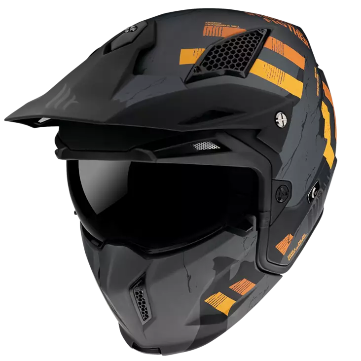 Moottoripyöräkypärä MT Streetfighter SKULL2020 A12, mattaharmaa - Avattavat- ja avokypärät - 127277701234 - 1