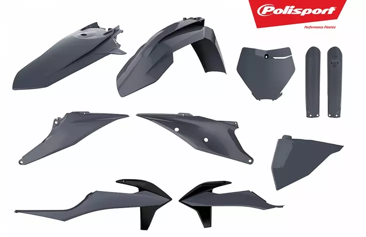 Polisport muovisarja SX/SX-F 2019-22, Nardo Harmaa - Crossipyörän muovisarjat - 178-90814 - 1