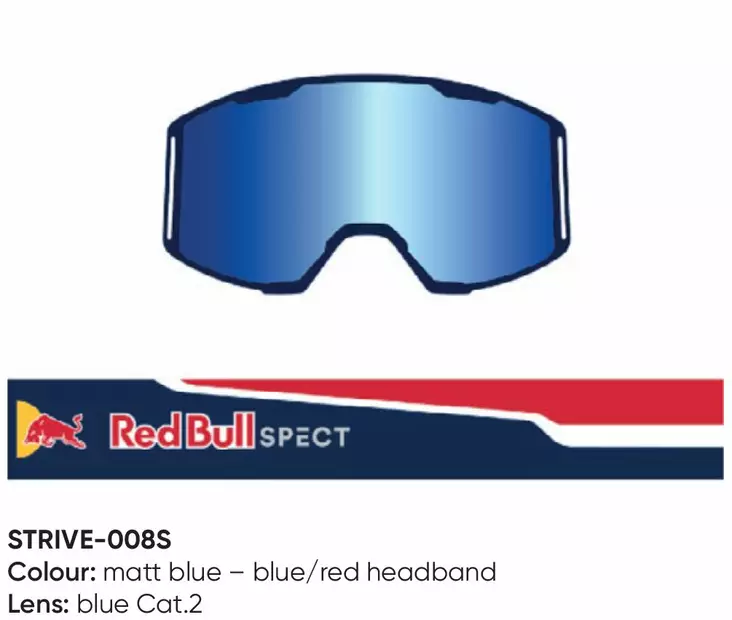 Spect Red Bull Strive MX Goggles Single lens Blue/Red blue - Ajolasien linssit - 674-220104 - 1