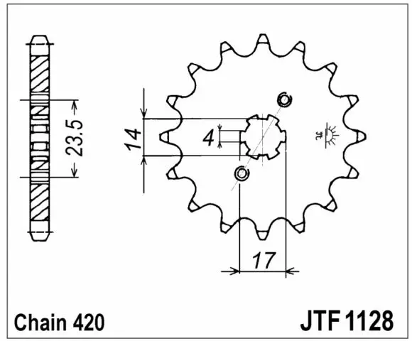 Tec-X Eturatas, 14, Derbi Senda 00- - Mopon eturattaat - 27-0014-14 - 1
